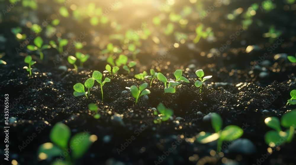 Lush greenery illuminated by sunlight Lush greenery illuminated by sunlight