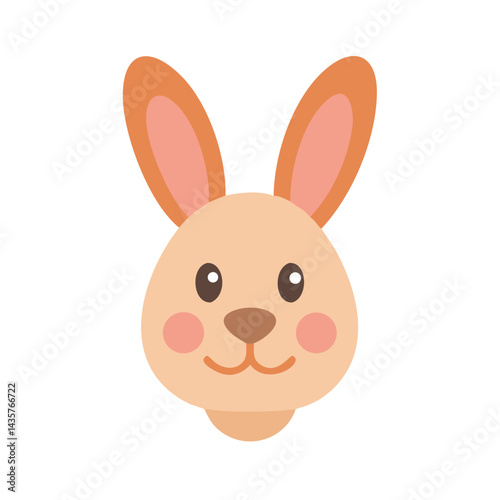 Cartoon rabbit face graphic on black background design