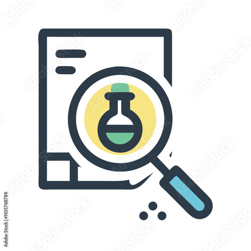 Document examination with magnifying glass focuses on chemical analysis