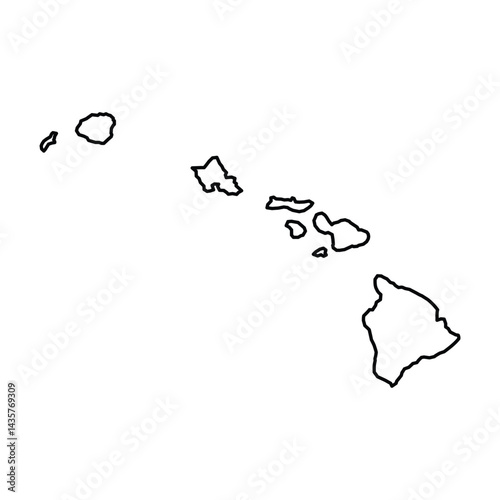 Hawaii State Outline Vector Map