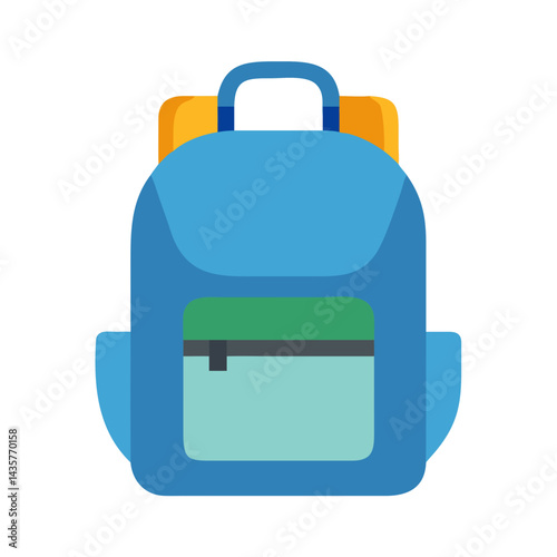 Modern Blue Backpack Graphic Illustration for Education and Travel