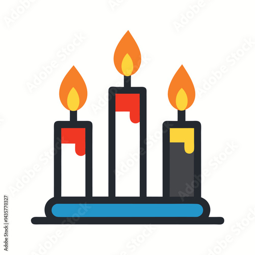 remembrance candles icon on white background