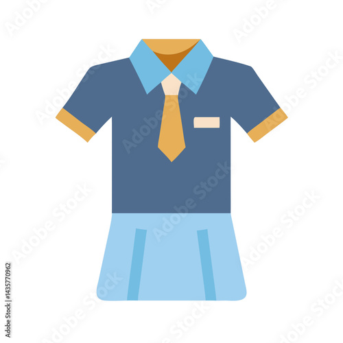 Flat vector illustration of a school uniform dress