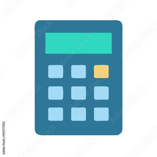 Flat design calculator icon on black background mathematics tool