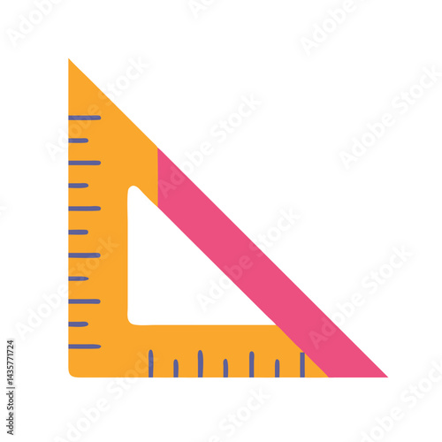 Minimalist Illustration of a School Triangle Ruler on Black