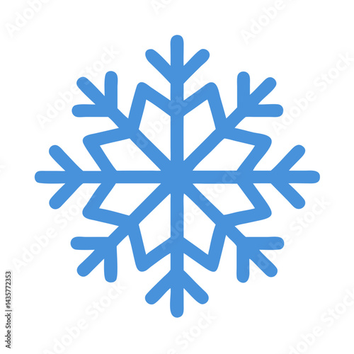 Stylized blue snowflake on black background illustration for winter
