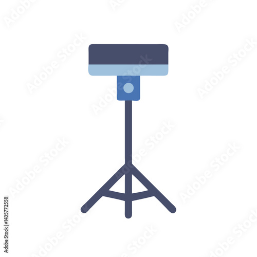 Studio lighting equipment on a black background illustration