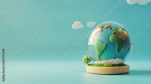 World environment and earth day concept with glass globe and eco friendly enviroment