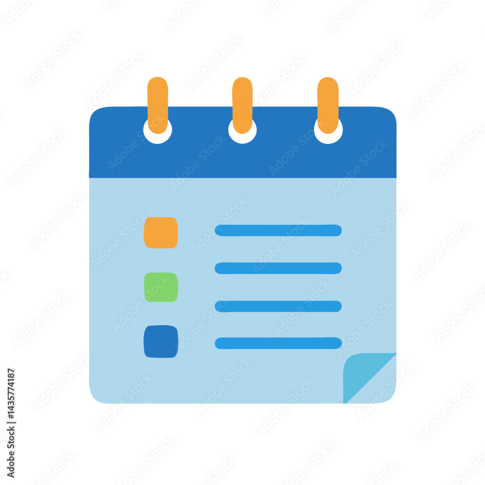 Blue Calendar with To Do List graphic icon design Blue Calendar with To Do List graphic icon design