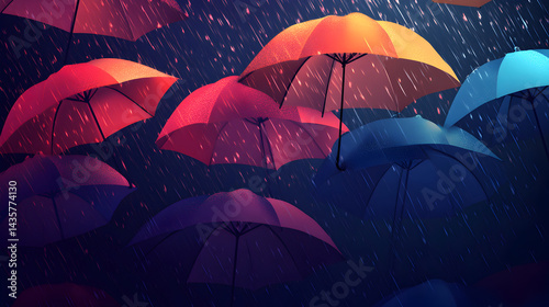 92. rain on dark background