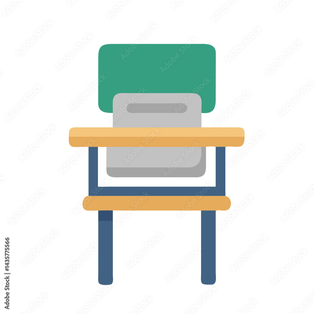 Illustration of a School Chair in a Flat Style Illustration of a School Chair in a Flat Style
