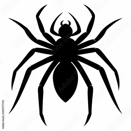 Flat Spider Silhouette Vector Art