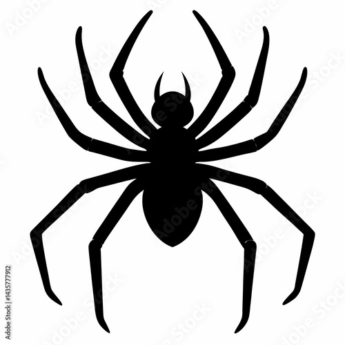 Flat Spider Silhouette Vector Art