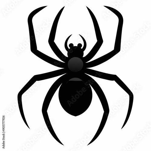 Flat Spider Silhouette Vector Art