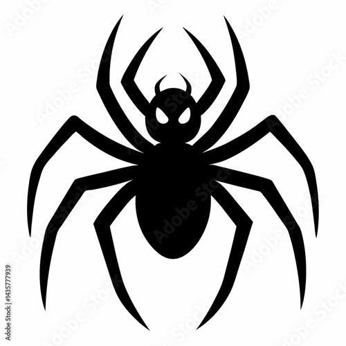 Flat Spider Silhouette Vector Art