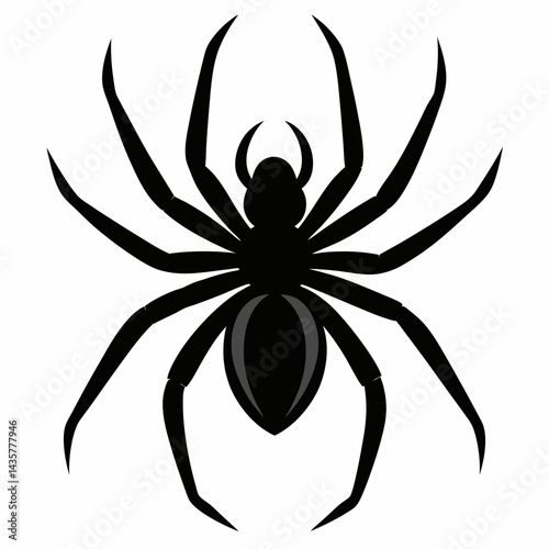 Flat Spider Silhouette Vector Art