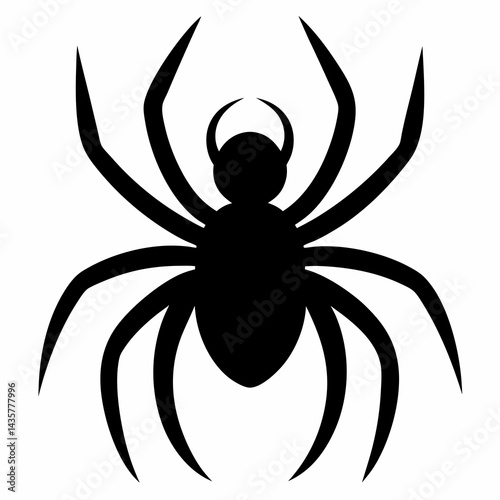 Flat Spider Silhouette Vector Art
