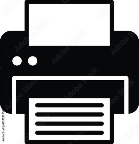 Clean vector illustration of a Printer silhouette in black