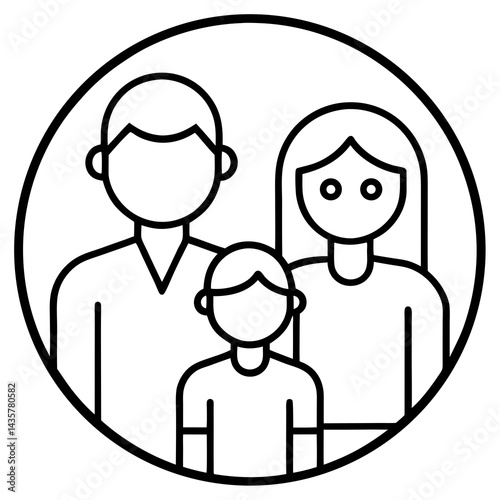 Parents and Kids Icon graphic, perfect for digital downloads and creative projects.