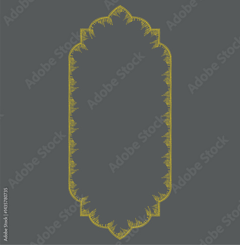 Tazhib Eslimi Art Iranian Text Box Floral Vector