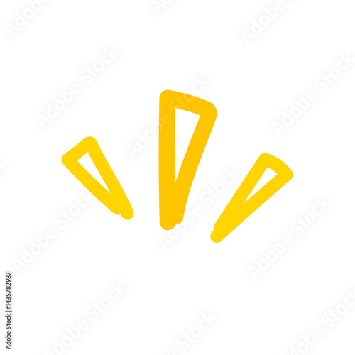 Hand drawn surprise line doodle expression. Flat decorative vector design isolated illustration.	