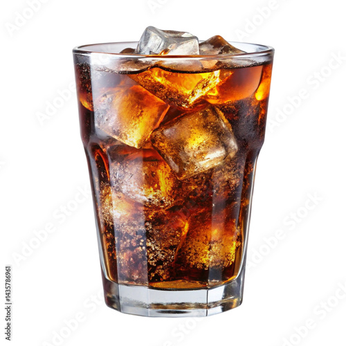 glass of cola with ice
