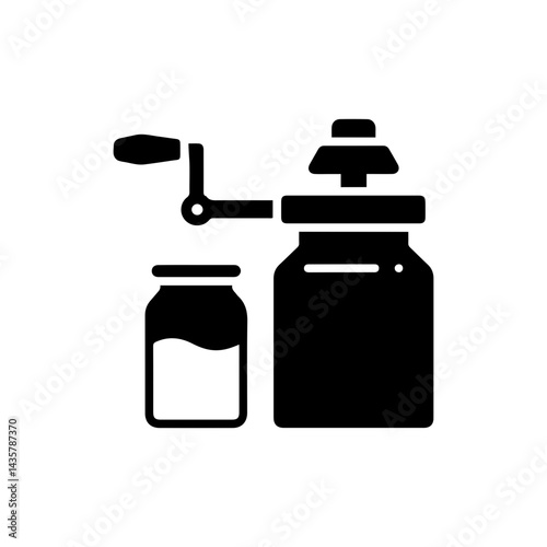Hand-Cranked Milk Separator with Containers for Milk and Cream