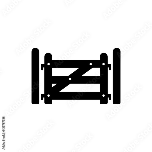 Rustic Farm Gate with Metal Hinges and Latch Leading to Barnyard