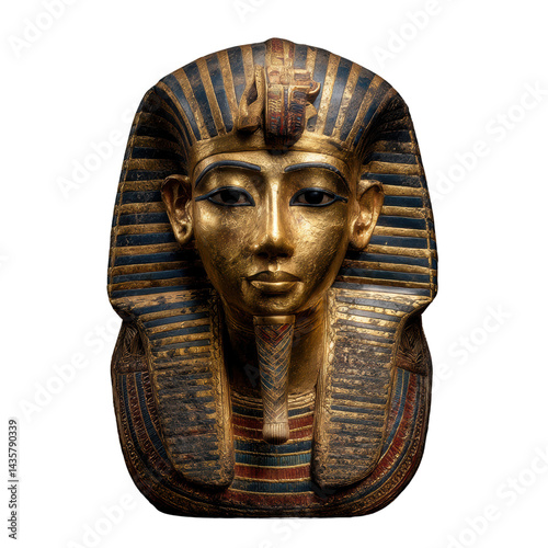 Golden ancient Egyptian pharaoh's mask. photo