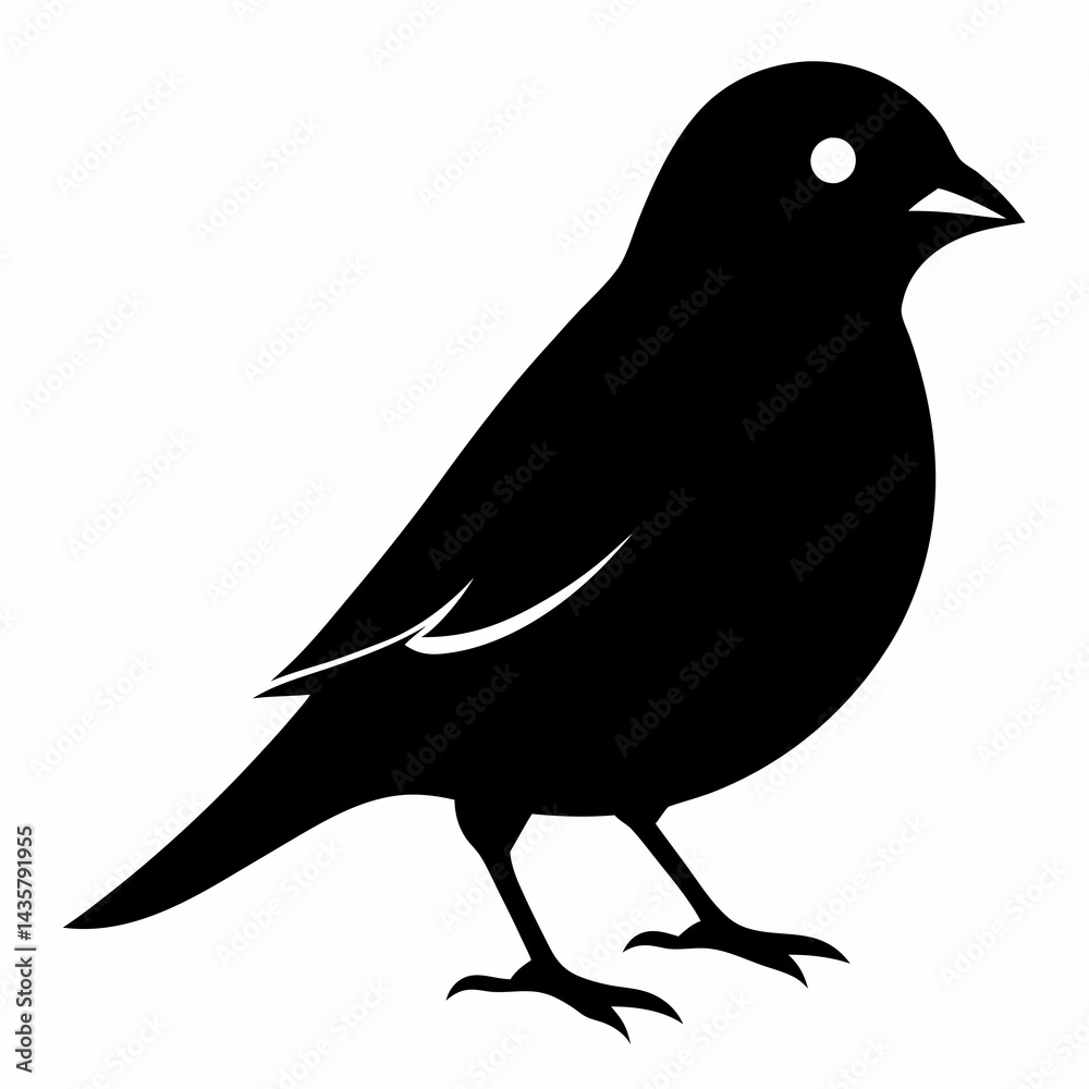 Obraz premium Graceful Canary Silhouette in Vector