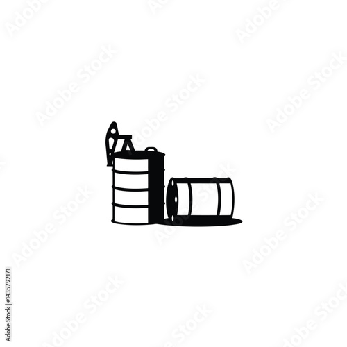 Oil Barrel silhouette on white background
