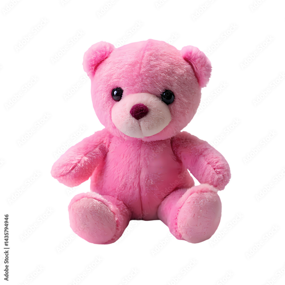 Obraz premium Adorable Pink Teddy Bear Plush Toy HighQuality Images on transparent background