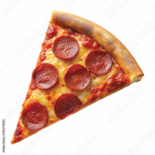 realistic cheesy pepperoni pizza isolated on white background
