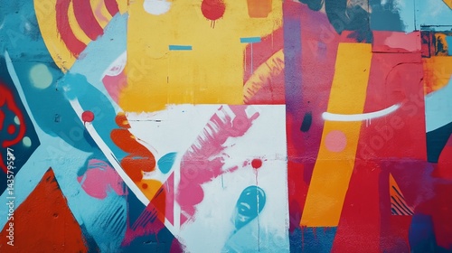 Vibrant Urban Art, A Colorful and Energetic Display of Street Graffiti