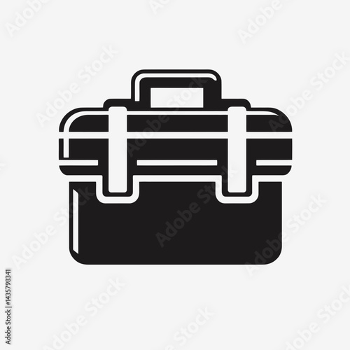  very simple flat and single minimalist Lunch Box Silhouettes in black on a white background 