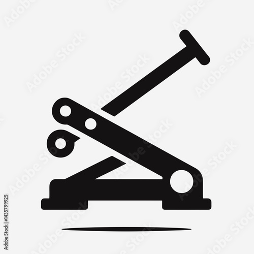  very simple flat and single minimalist Car Jack Silhouettes in black on a white background 