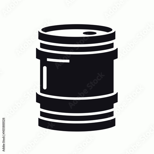  very simple flat and single minimalist Barrel Silhouettes in black on a white background