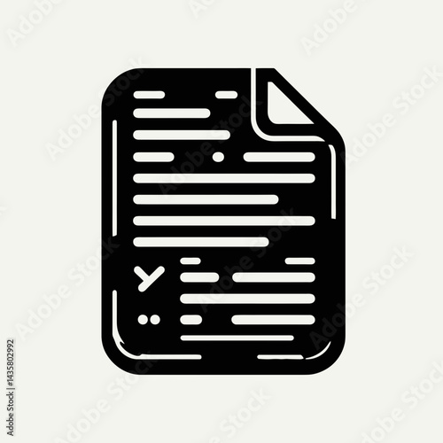  very simple flat and single minimalist Letter Document Silhouettes in black on a white background 