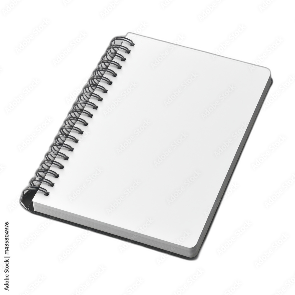 Blank note book with lined pages and spiral binding isolated on transparent background. Blank note book with lined pages and spiral binding isolated on transparent background.