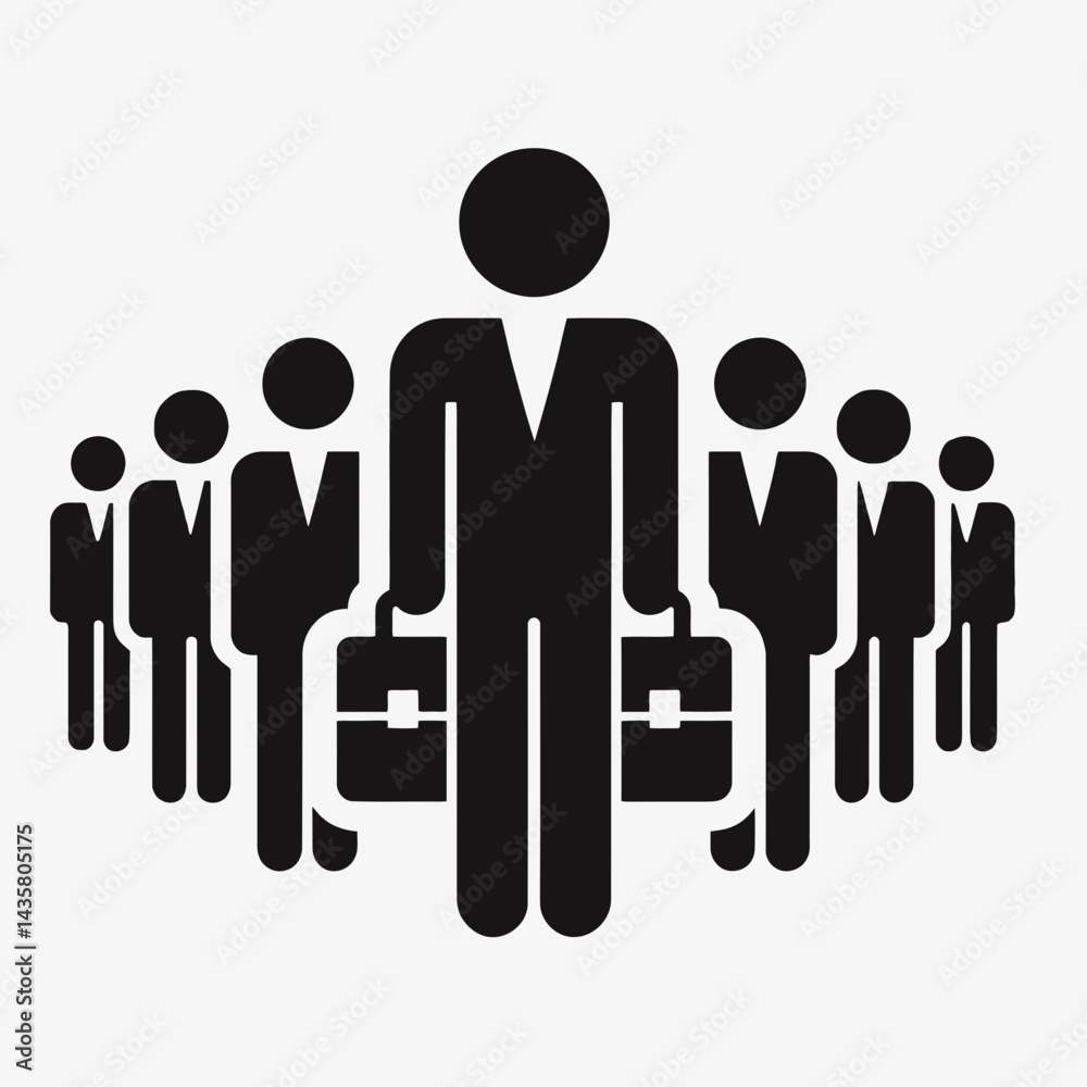 very simple flat and single minimalist Briefcase Stick Figure Silhouettes in black on a white background very simple flat and single minimalist Briefcase Stick Figure Silhouettes in black on a white background