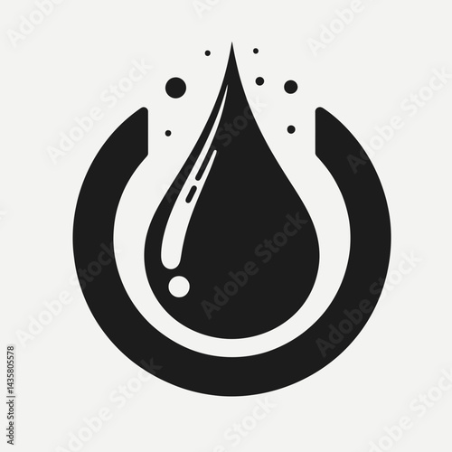  very simple flat and single minimalist Oil Drip Silhouettes in black on a white background 