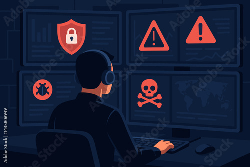 The flat IT-security scene is characterized by vigilance and real-time defense visualization