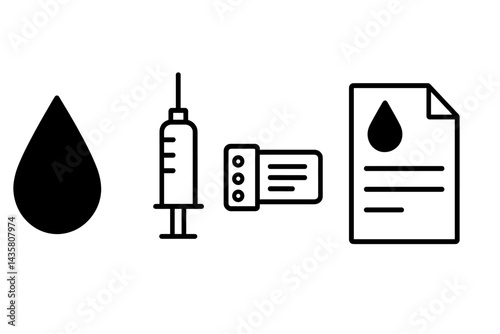 Healthcare icons focusing on testing and patient ID