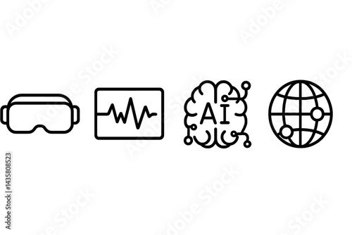 Cutting-edge icons mixing cognition, simulation, and connectivity