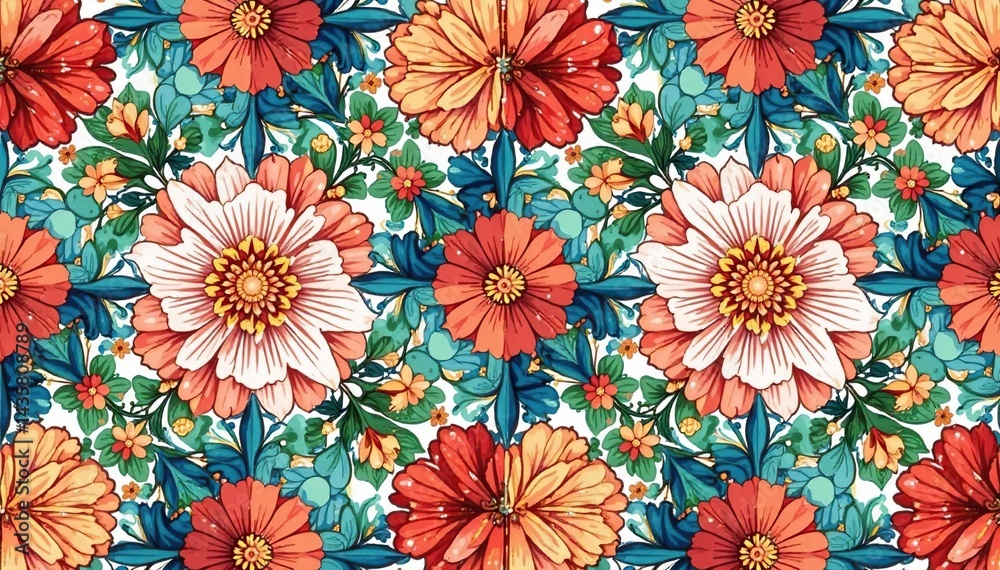 Intricate floral design, repeating seamlessly , print, art, image Intricate floral design, repeating seamlessly , print, art, image