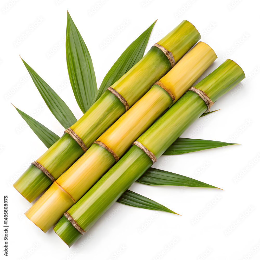 Obraz premium green bamboo isolated on white background,