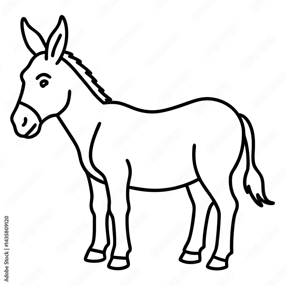 Donkey Sketch Vector Donkey Sketch Vector
