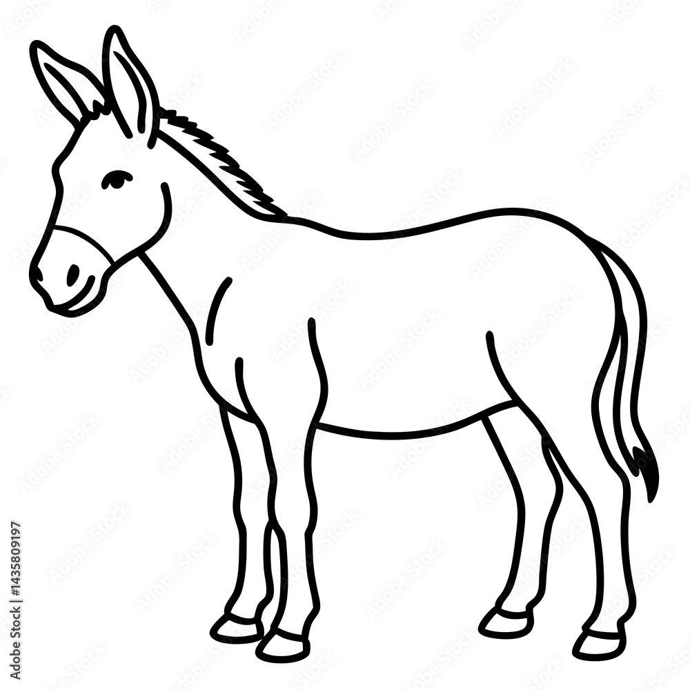 Donkey Sketch Vector Donkey Sketch Vector