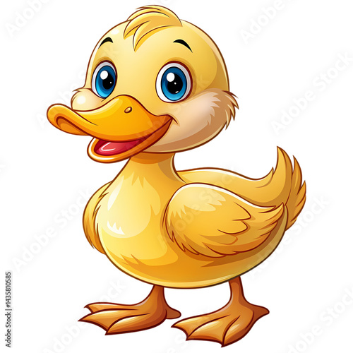 Adorable Baby Duckling Cute Yellow Duck Image on transparent background
