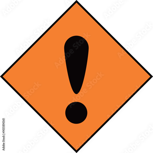 未标题-1An orange diamond-shaped sign with a black exclamation mark in the center, indicating caution or warning.